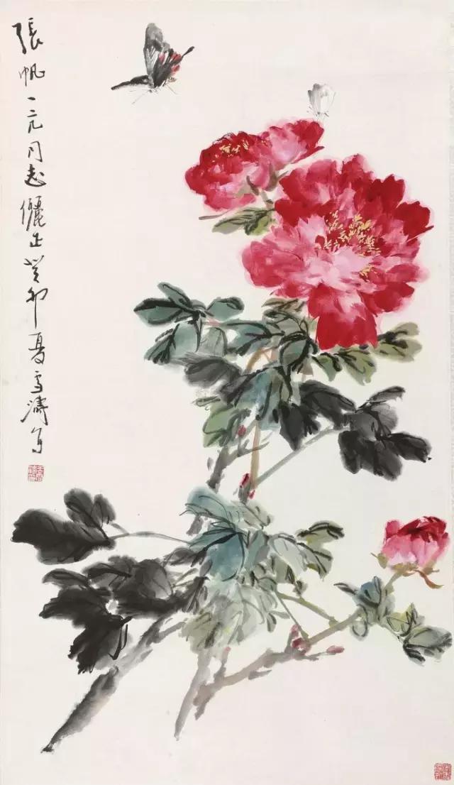 墨尔本写意牡丹的画法教程,小写意国画牡丹叶子的画法