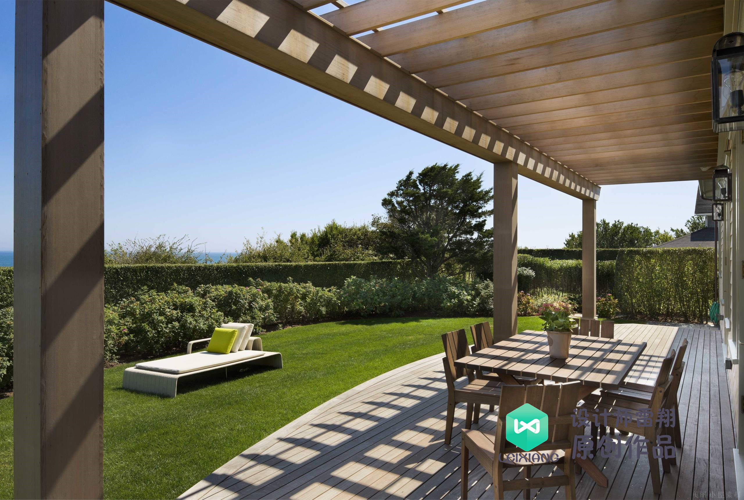 庭院防腐木颜色搭配效果图,庭院怎么铺装防腐木