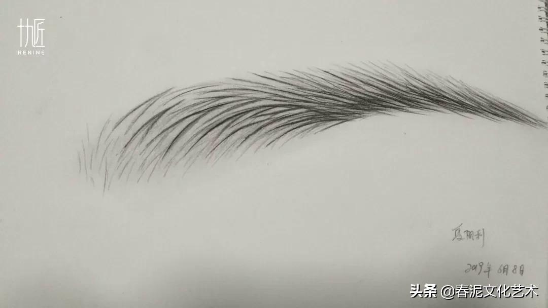 纹绣线条眉手正确拿法,线条眉的排列和纹绣法