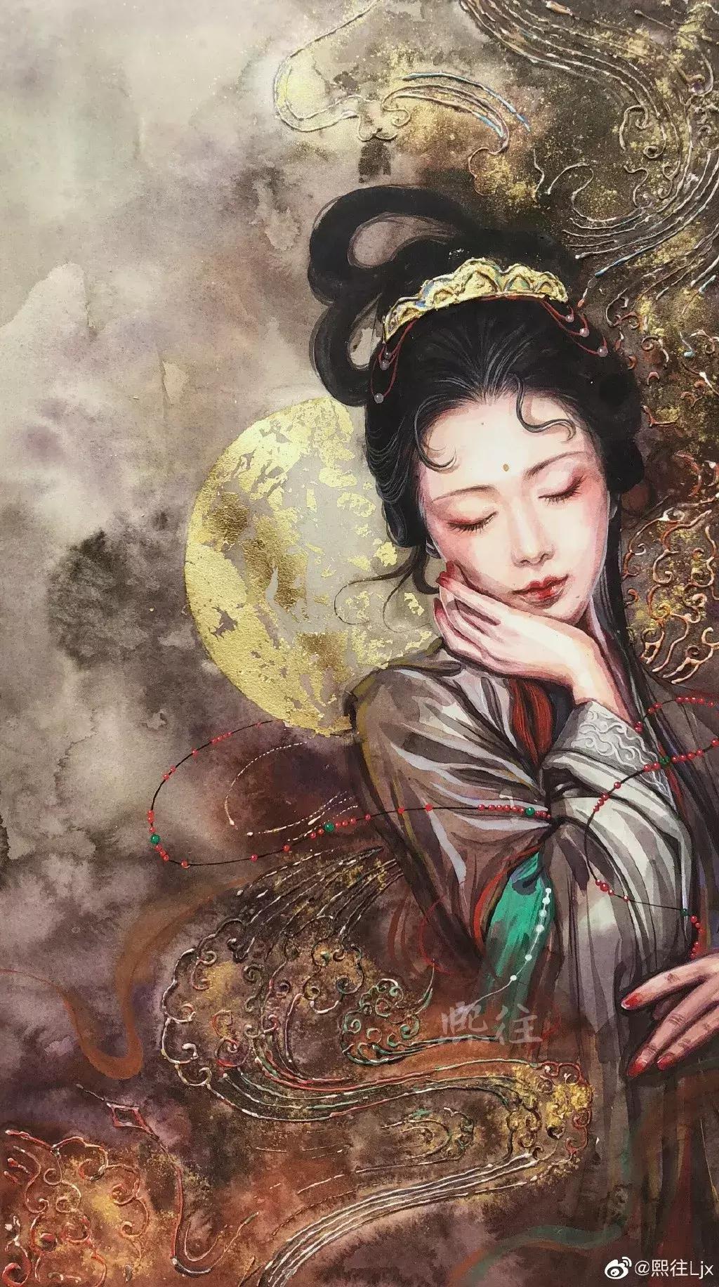 古风绘画线描,100张绝美古风女线描手绘