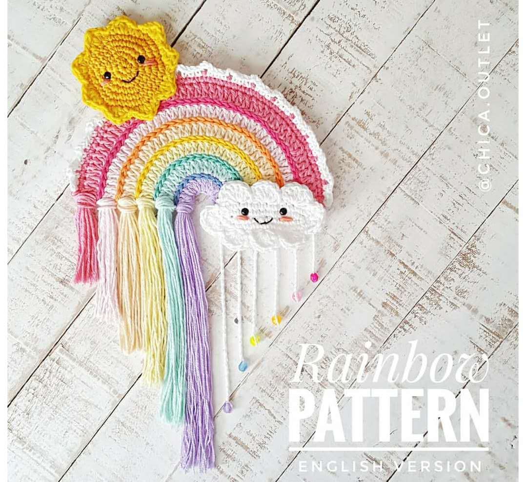 钩针编织家居装饰针法图解,钩针彩虹帽图解