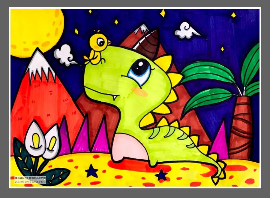 绘画素材儿童画,色彩的渐变绘画作品儿童画