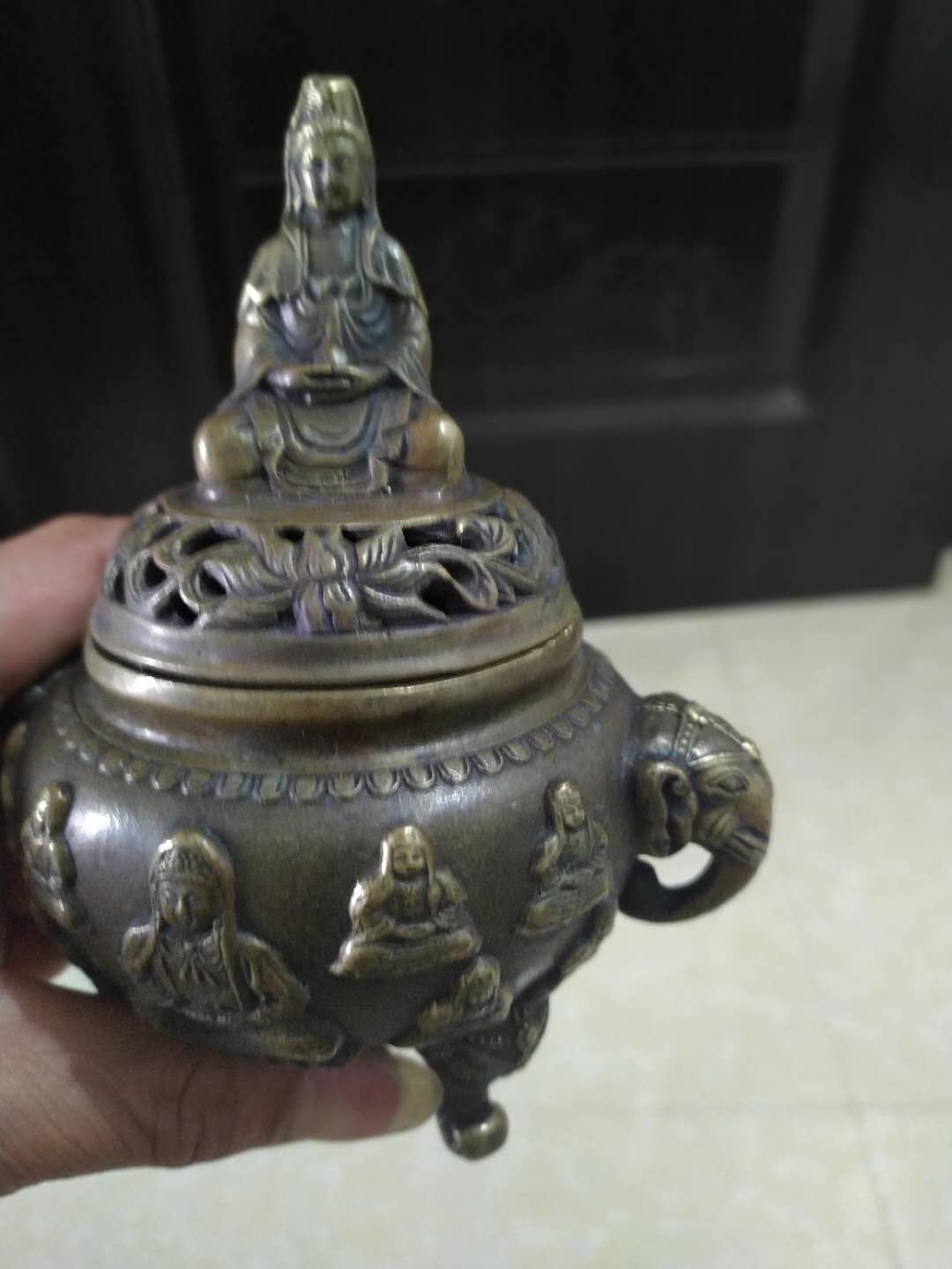 十大品牌纯铜摆件香炉,铜质八仙佛像