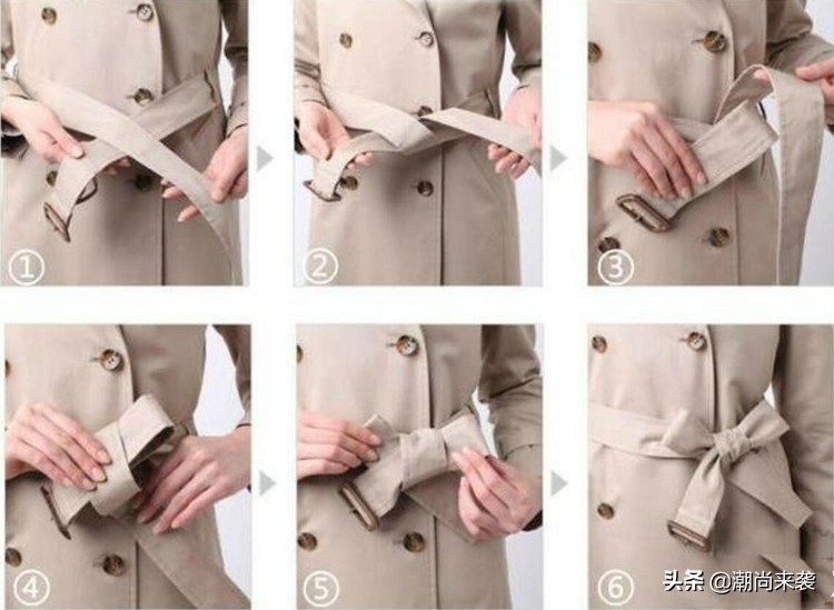 大衣腰带后面打结方法不要蝴蝶结,大衣蝴蝶结系法简单易学