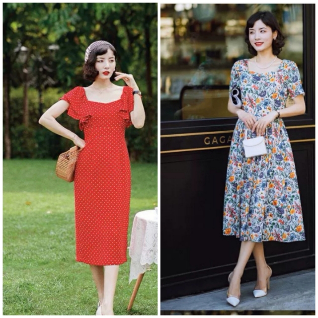 如何把老气的印花裙穿得洋气,印花一些小窍门