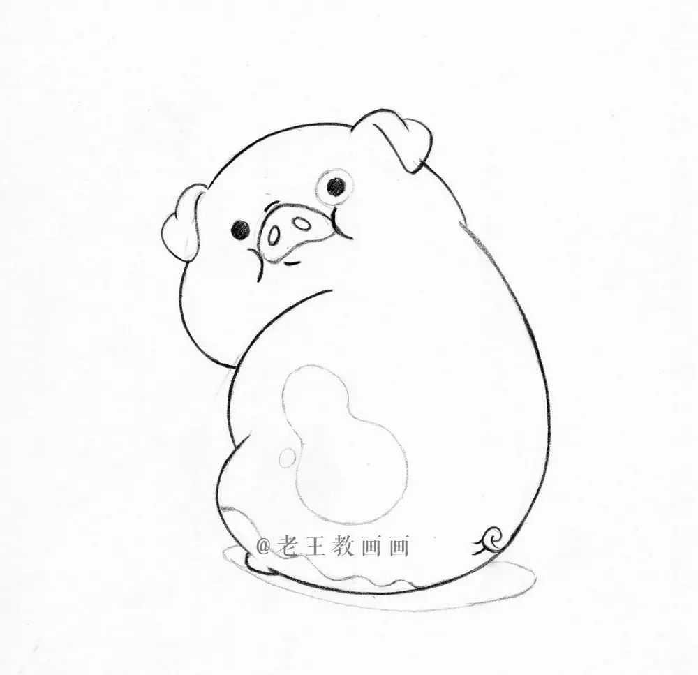 英语画小猪简笔画,画小猪唏哩呼噜简笔画