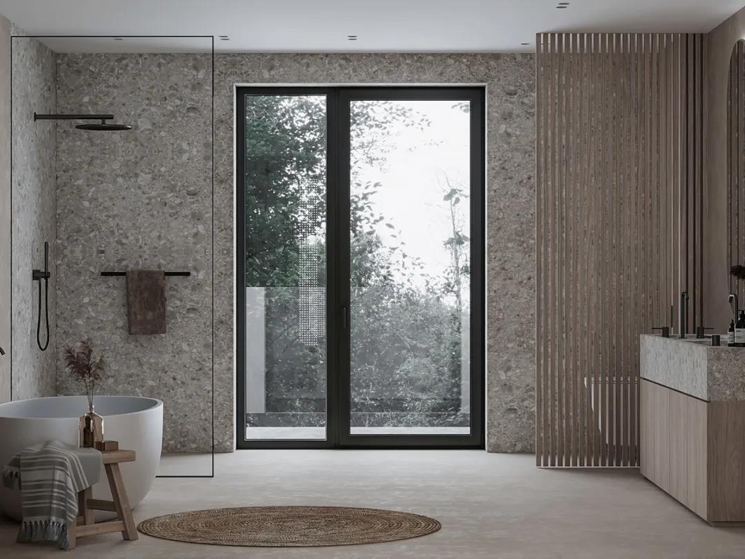 石与木的搭配，极简中透露着温暖