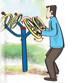 公园治疗颈椎病的锻炼方法,公园健身器材锻炼颈椎的