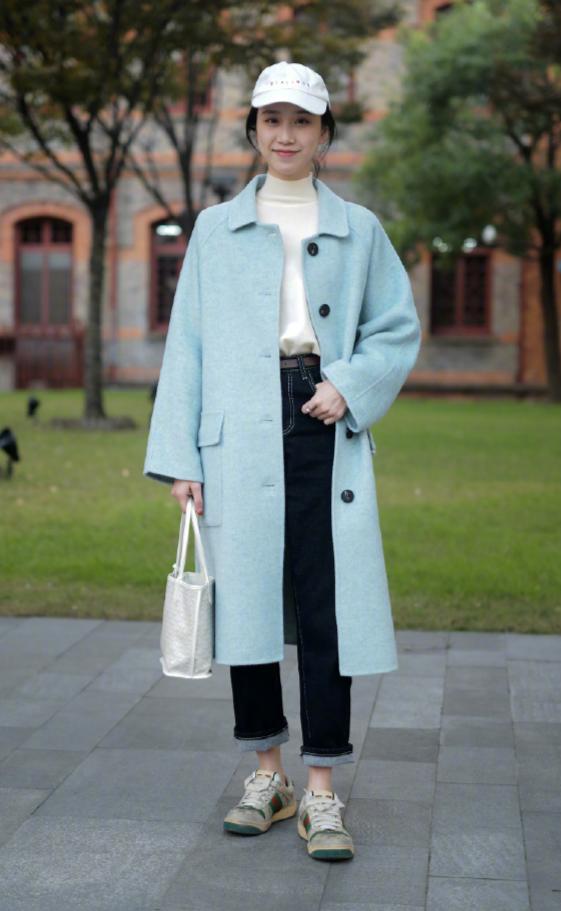 小个子穿搭150显高显气质羊绒大衣,斗篷式羊绒大衣短款小个子穿搭