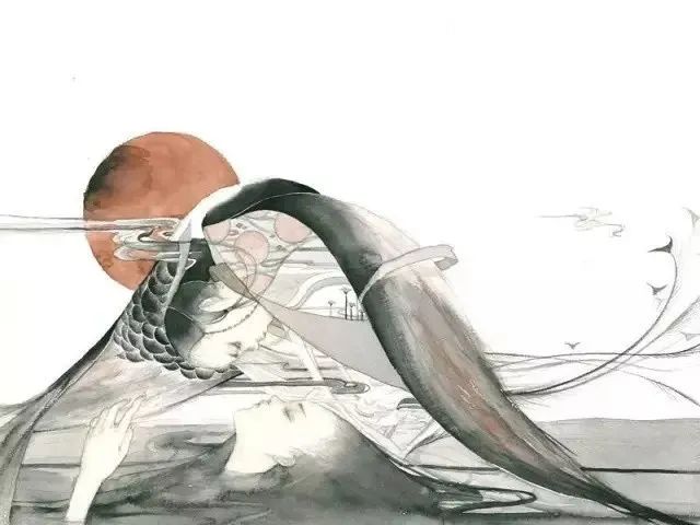 大鱼海棠唯美漫画插画设计,马克笔插画大鱼海棠