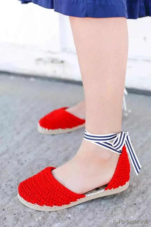 钩男士豆豆凉鞋三道杠视频教程,100种婴儿凉鞋的钩法全过程