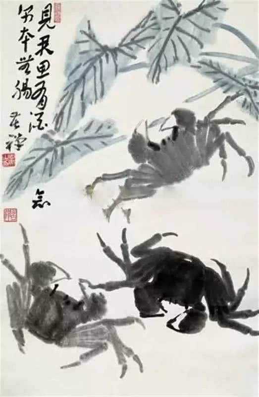 名家笔下的螃蟹诱人极了,中国名家笔下的螃蟹