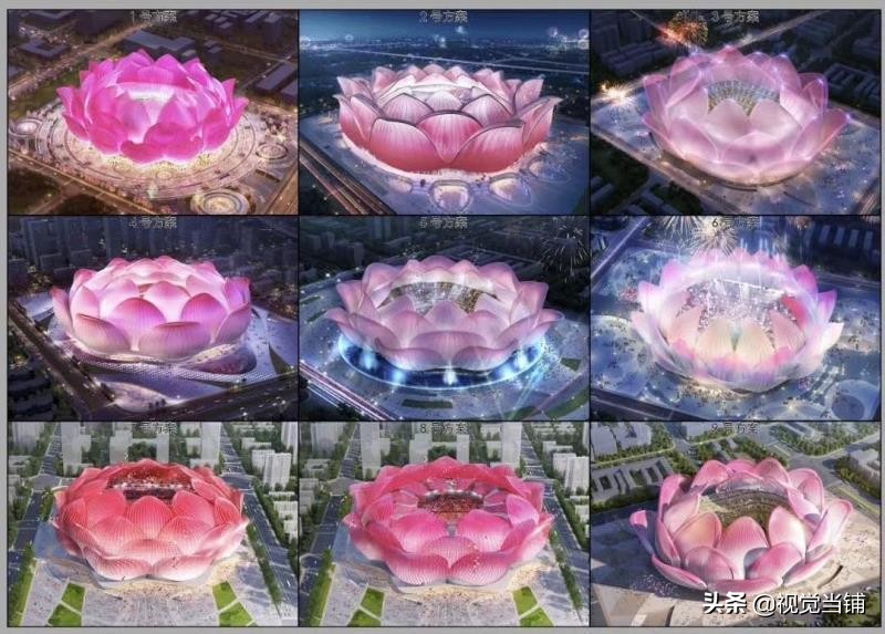 莲花建筑足球场,新建的莲花型足球场