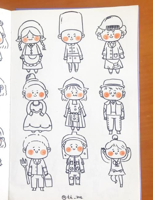 如何画小人简笔画,推爱心小人简笔画