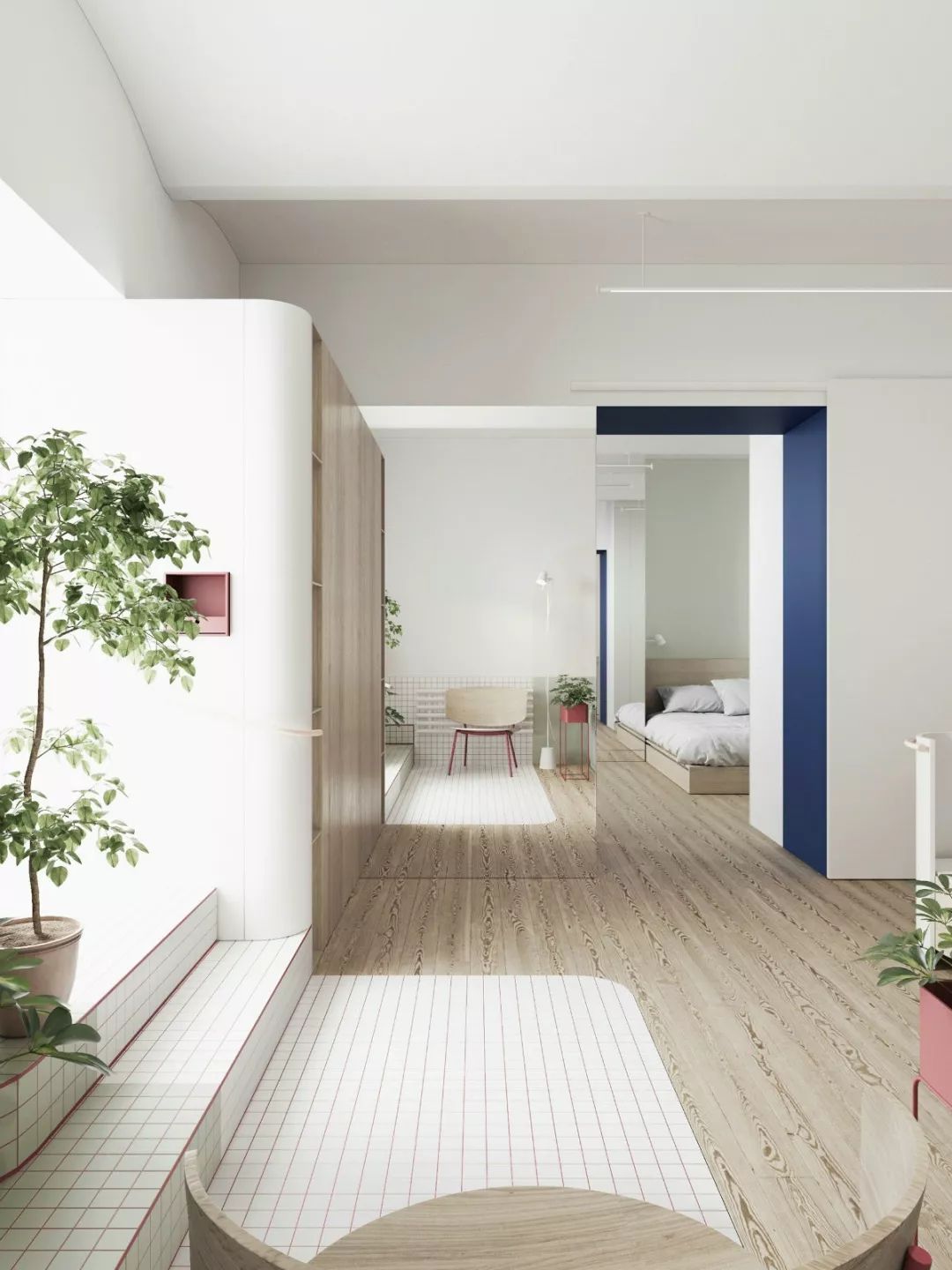 50平米单身公寓色彩搭配,50平单身公寓冷色系风格装修