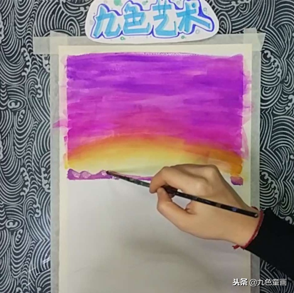 少儿儿童画教程，雪地松树少儿水粉画