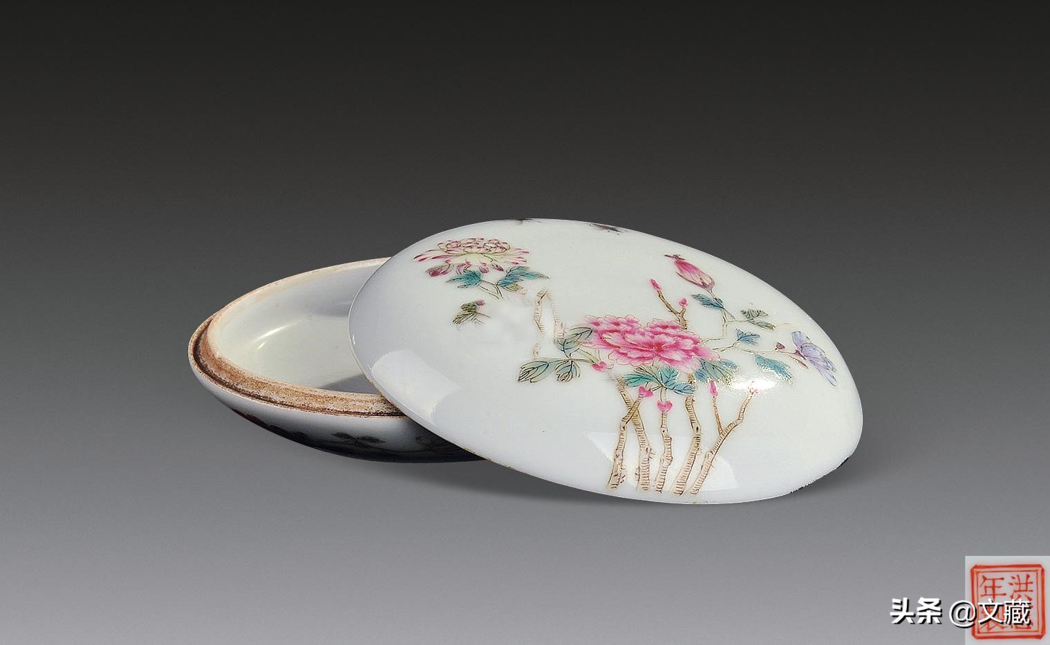 宋越窑印盒,宋朝印泥盒