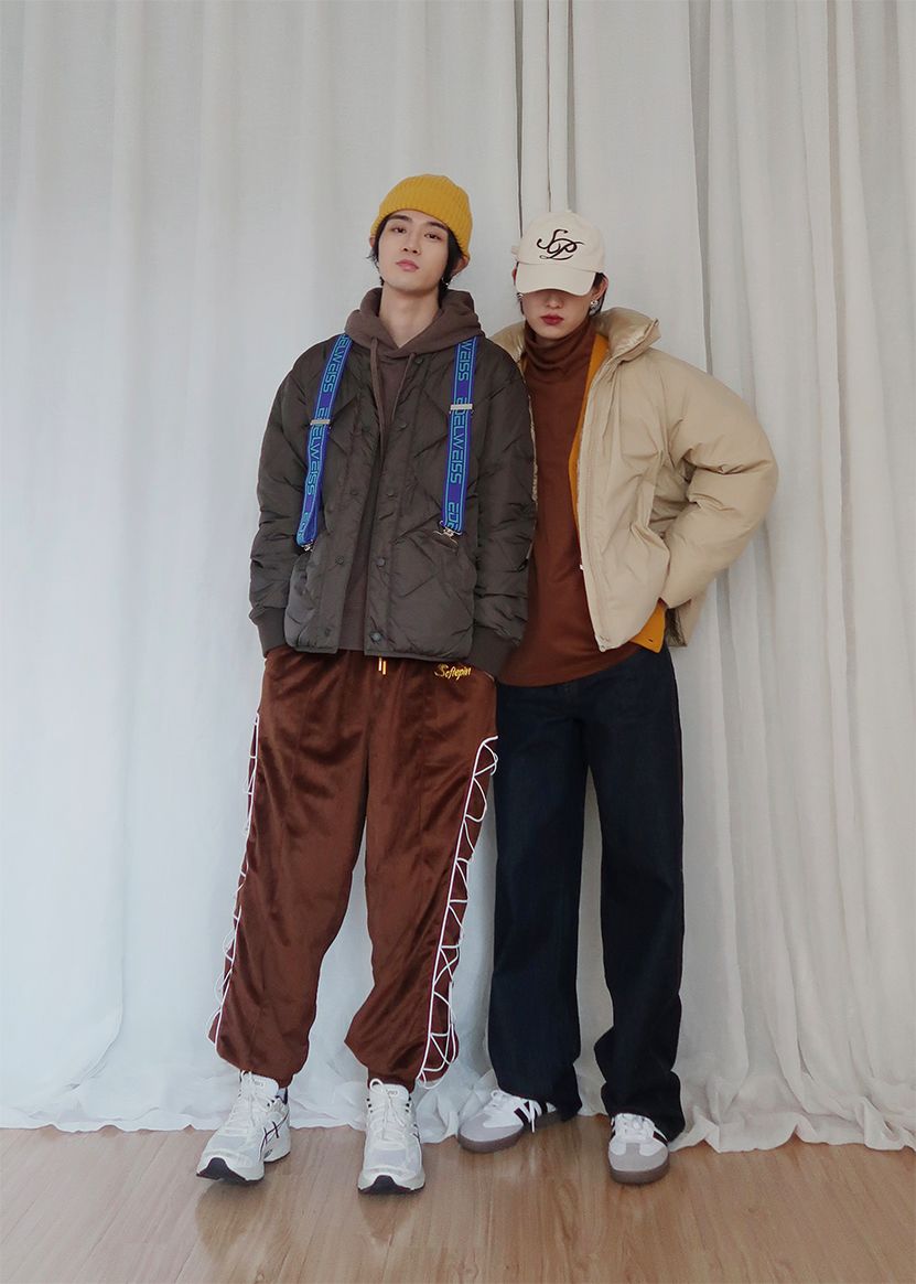 优衣库u系列双排扣棉服穿搭,优衣库u系列联名款冬季