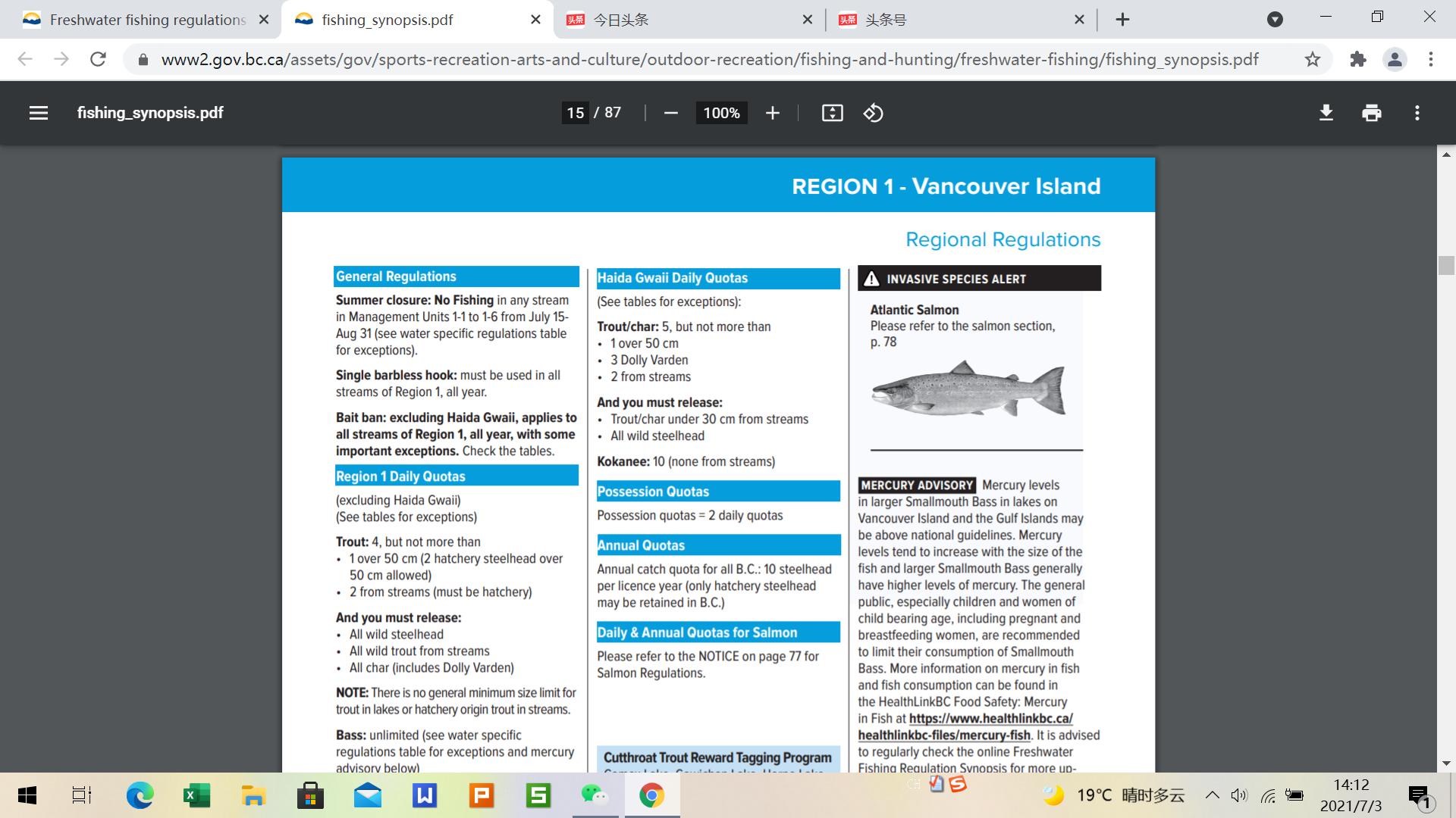 淡水钓鱼证,加拿大钓鱼证