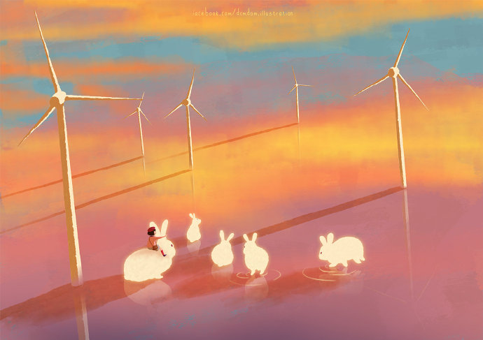 越南主题绘画,越南插画师春天作品