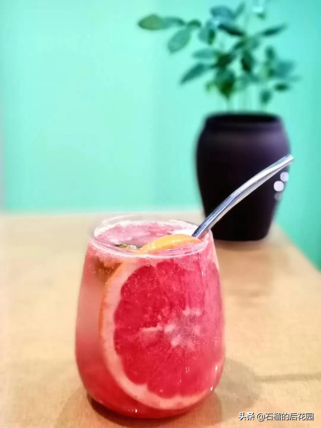 颜值超高又好喝的绿茶冰饮,西柚高端饮料