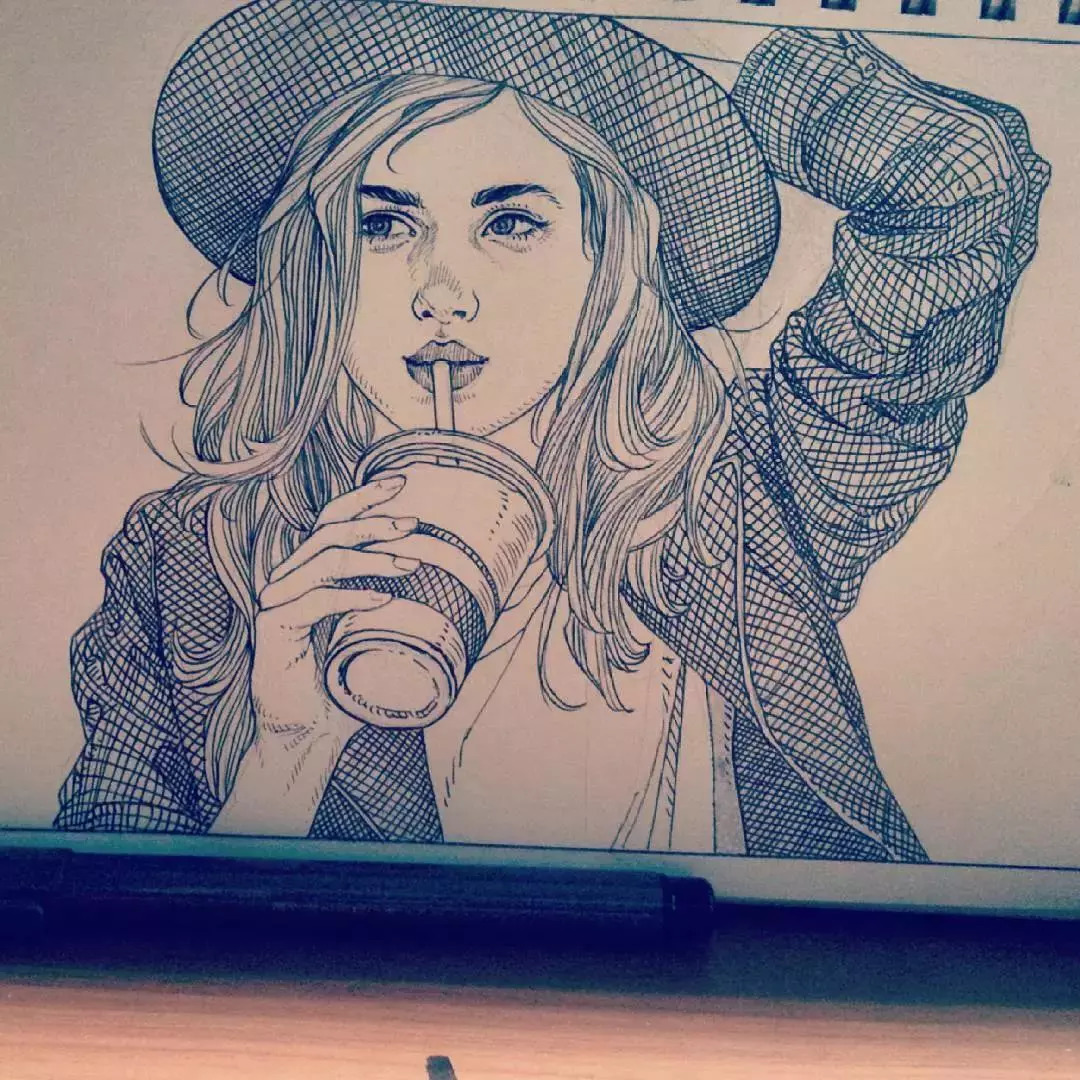 简单针管笔手绘花,简单易学针管笔手绘