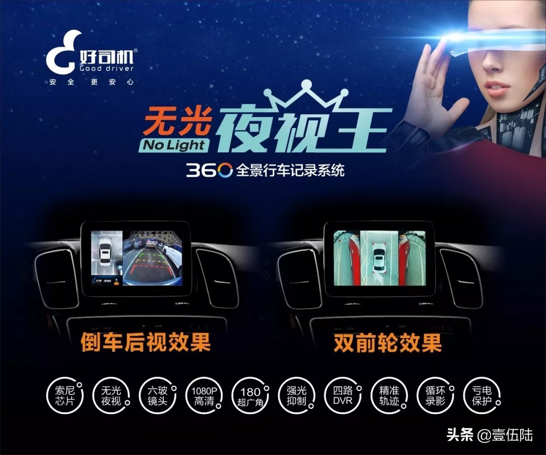 360度星光无光夜视全景行车记录仪,360全景夜视王行车记录仪