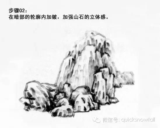 北派山水画山石画法,山水画技法山石的基本画法解析