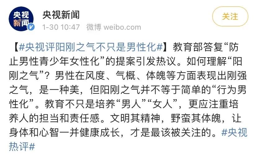 央视评价男性阳刚之气,央视网评阳刚之气