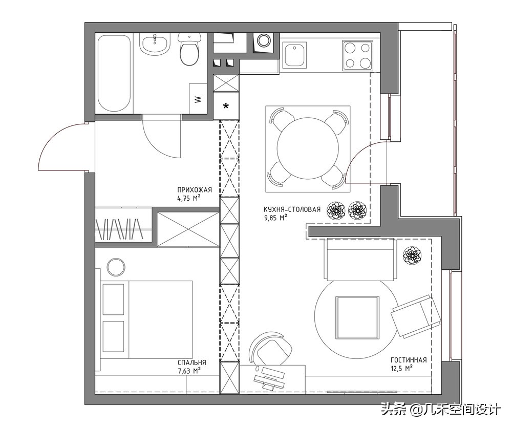 28平米少女小户型单身公寓,单身公寓价格及效果图
