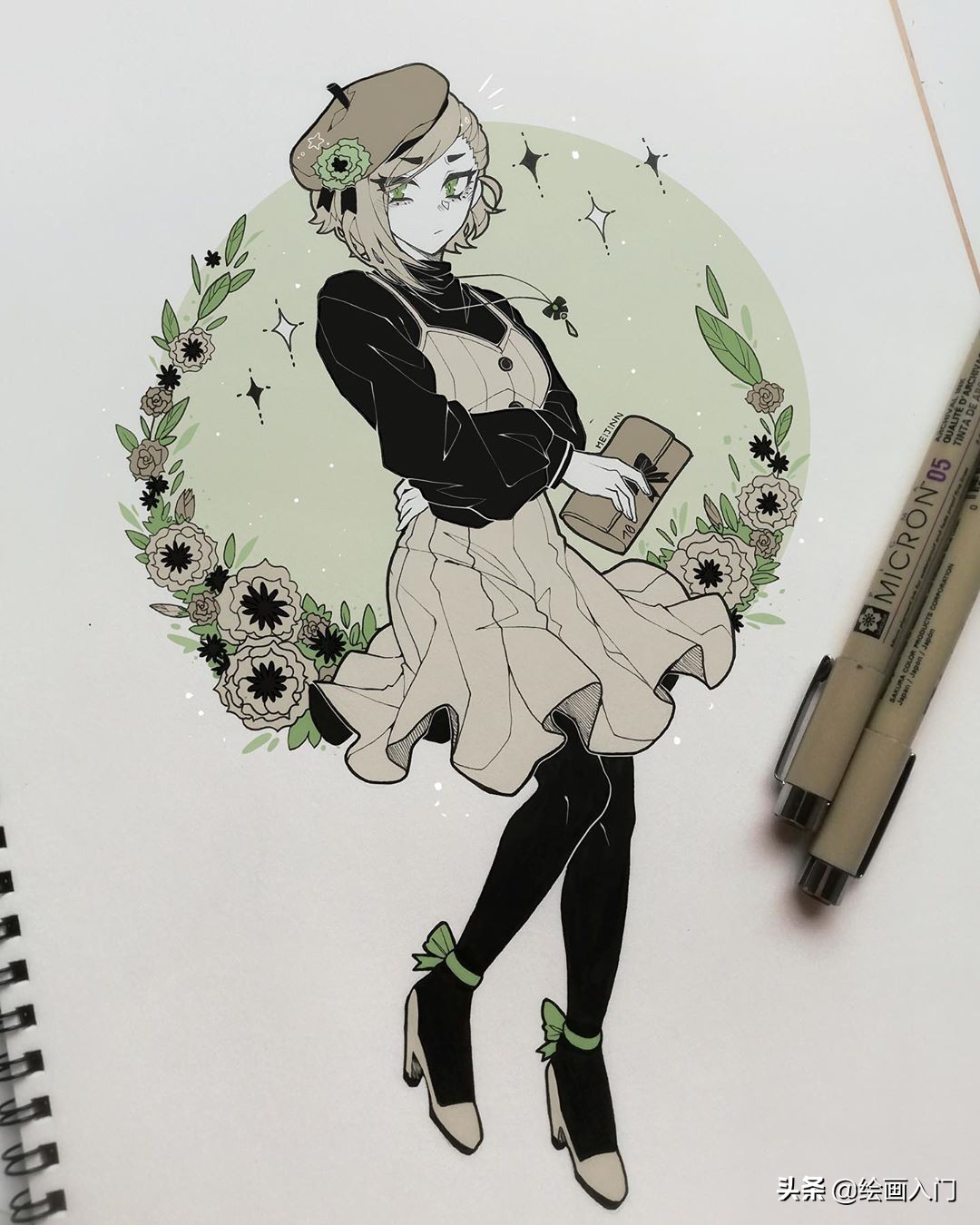 漫画人物手绘马克笔古装,漫画人物绘画作品马克笔