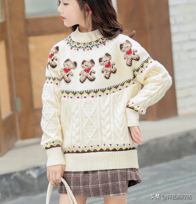 又潮又酷韩版黑色毛衣儿童版,男童冬季韩版百搭毛衣