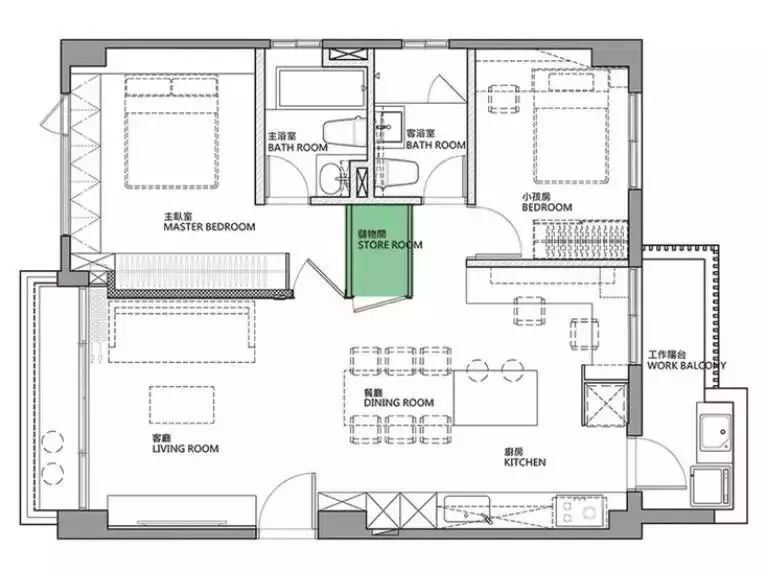 73㎡这样的格局,1㎡都不会浪费「风格044期」