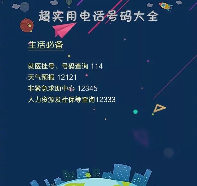 出门必备电话卡,100个超实用电话号码大全