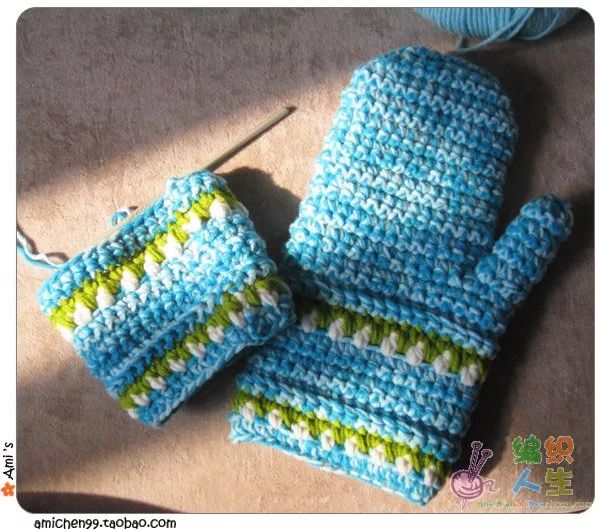 提花手套100种图解,提花手套织法图解