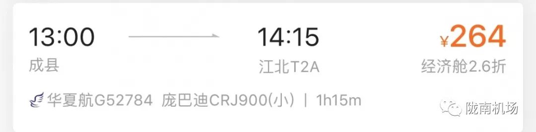 说走就走的旅行机票已订,陇南机场航线有哪些