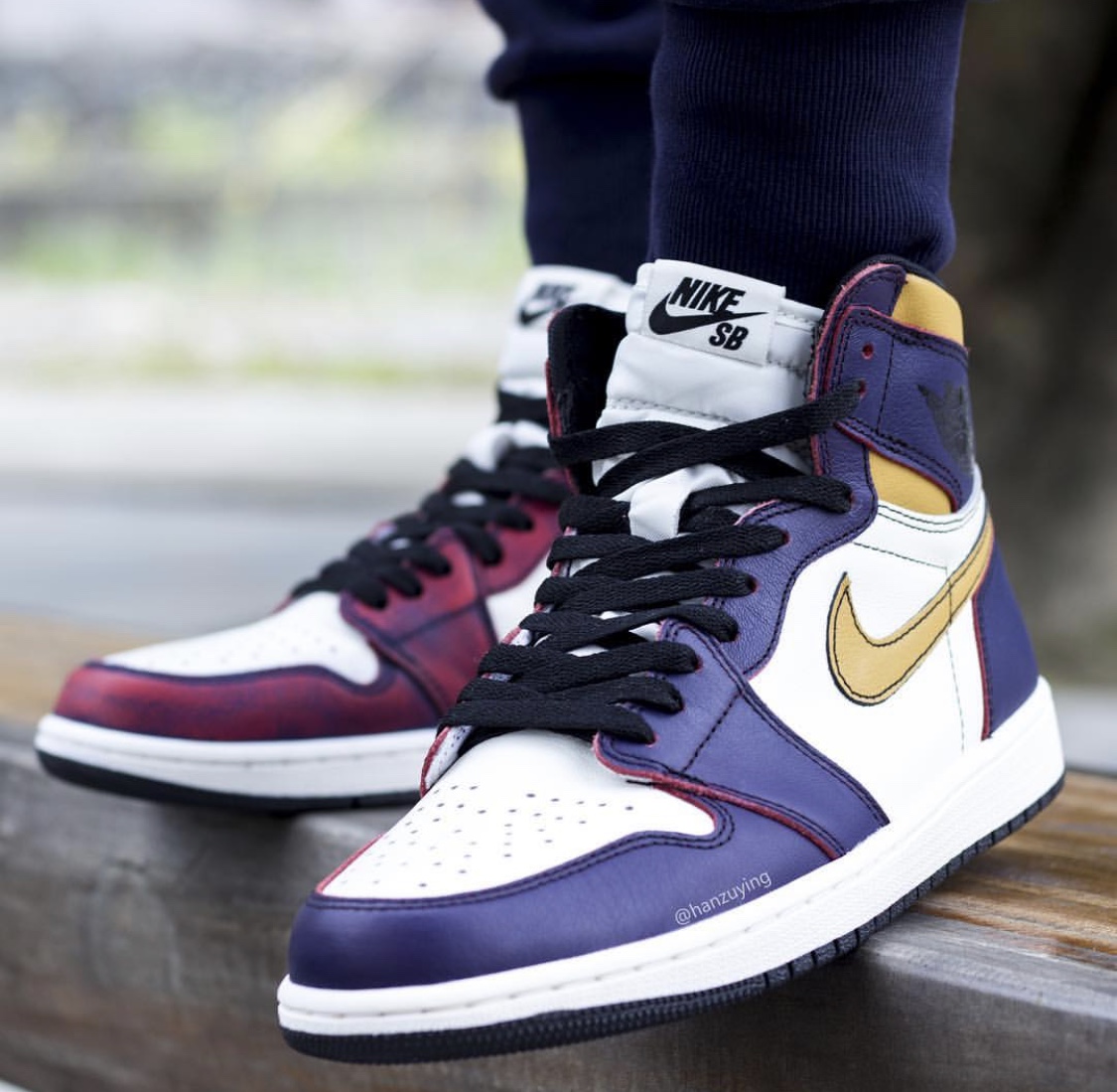 就等发售了！AirJordan1OGxNikeSB“Lakers”上脚细节大赏！