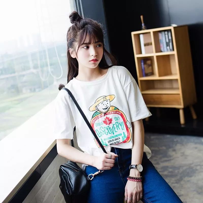 马卡龙色系短袖推荐,马卡龙印花短袖