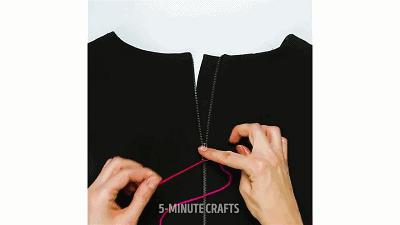 用吸管就可以修复拉链,衣服拉链坏了怎么办简单又好看