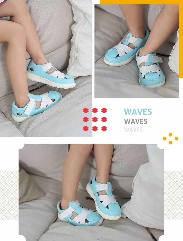 小蓝羊男童凉鞋,软牛皮软底时尚百搭平底凉鞋来了