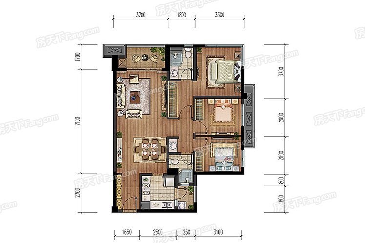 三居室北欧装修不凌乱，7万元就能搞定？给跪了！-万科金域华庭装修