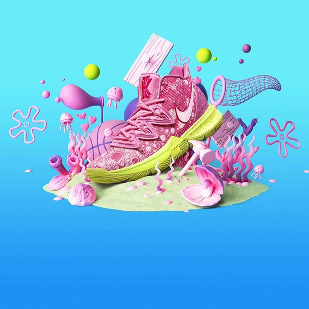 一双nike欧文五海绵宝宝配色,nike联名海绵宝宝欧文5