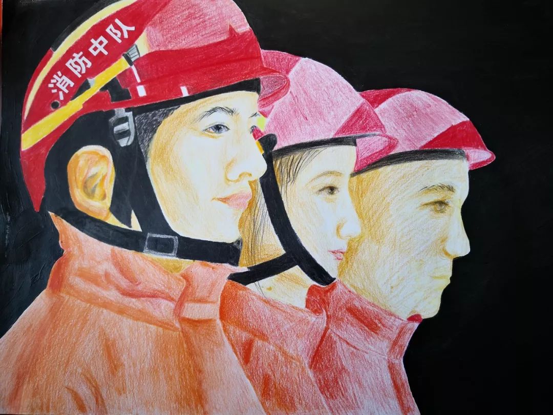 第五届全省儿童消防绘画,童心火焰蓝主题消防绘画一等奖