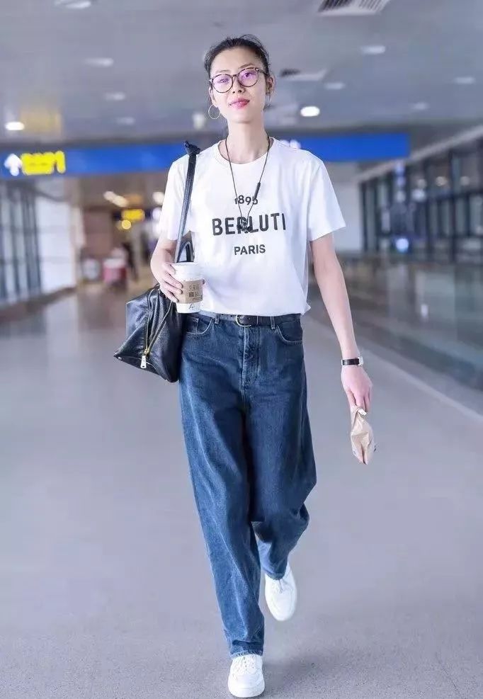 优衣库宽腿廓形牛仔裤搭配,优衣库显腿长的裤子