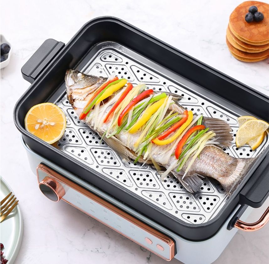 可煎可炒可炖的一款多功能锅,这款多功能锅可蒸可烤可煮