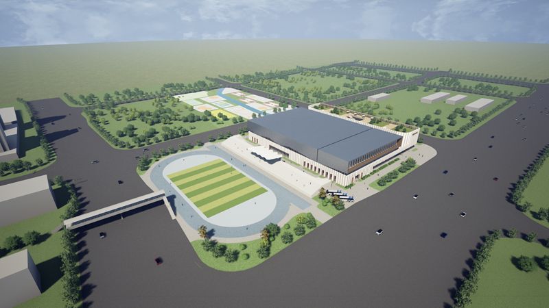 今天，东港区体育中心奠基了！位置在这