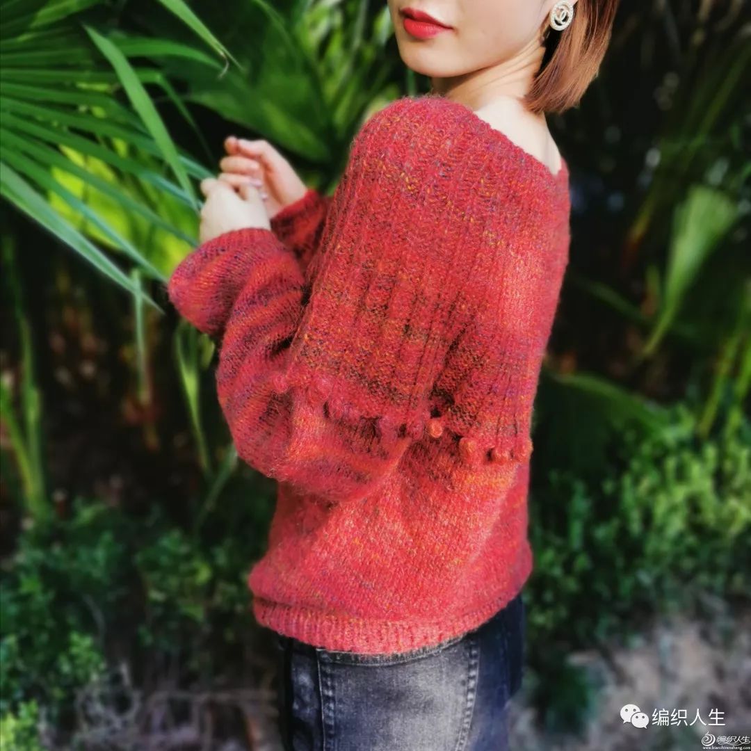 圆肩毛衣的织法女士棒针,棒针编织倾城圆肩毛衣