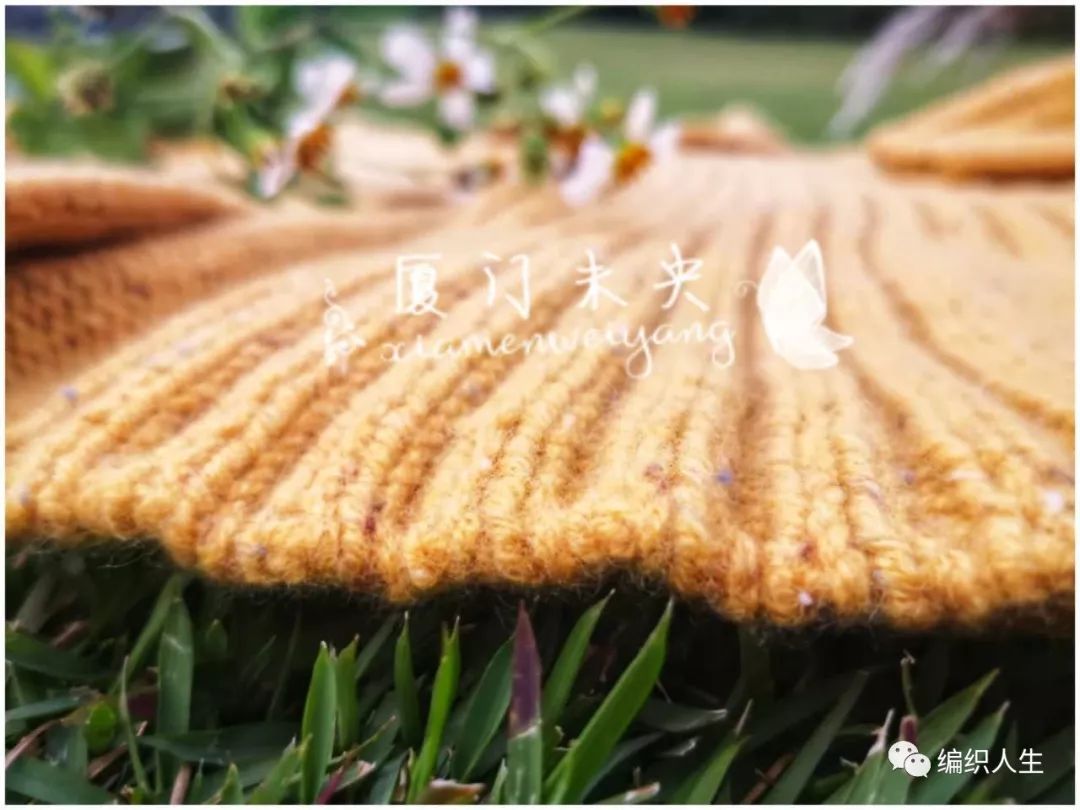 蕉香：云点粗花呢女士棒针翻领开衫外套毛衣（有翻译教程）