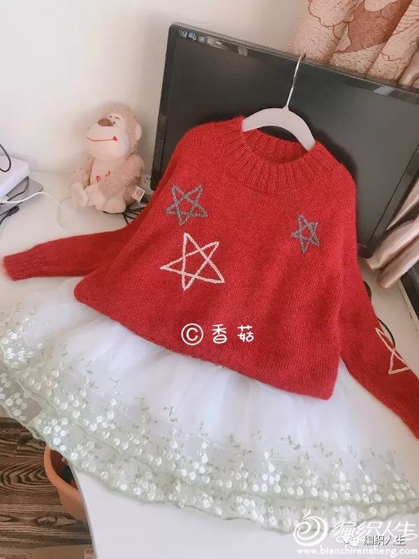 松鼠绒v领儿童毛衣编织完整教程,儿童套头满天星毛衣时尚编织教程