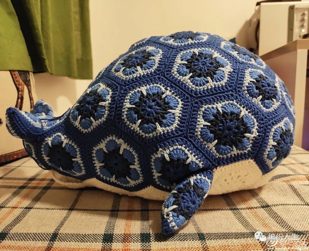 新手也能学会!毛线编织钩针非洲菊拼花鲸鱼(附图解)